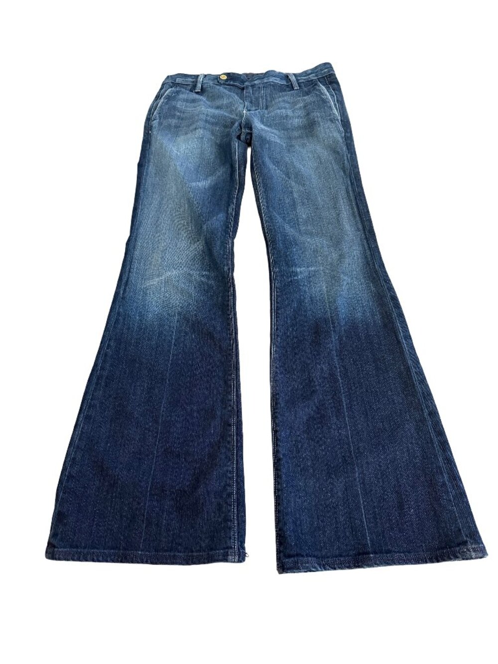 7 For All Mankind Women's 29 Dark Wash Flare Bottom Blue Jeans